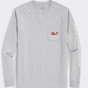 Vineyard Vines Football Whale Long-Sleeve Pocket Tee